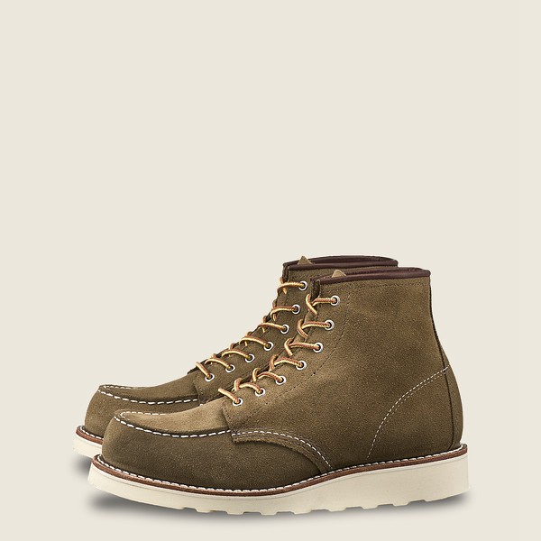 Bottes Red Wing Heritage - 6-Inch Classic Moc – Short Mohave Cuir - Vert Olive - Femme 956AVBYXK